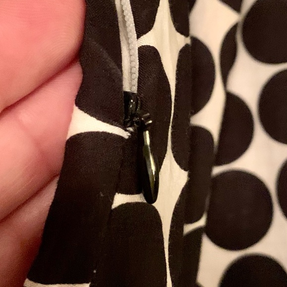 Black and white polkadot sleeveless swing dress - Picture 11 of 14